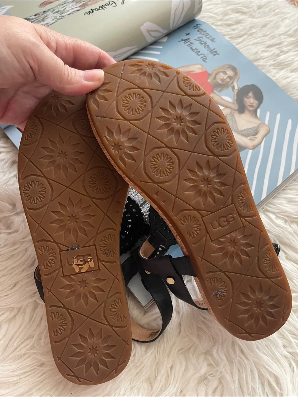 UGG Ayden II Women's Black Cork Thong Sandals
